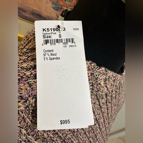 NWT ST JOHN Cropped Knit Hoodie Wool Sweater underwire Fall 2022 Sample? RARE S - Picture 3 of 10